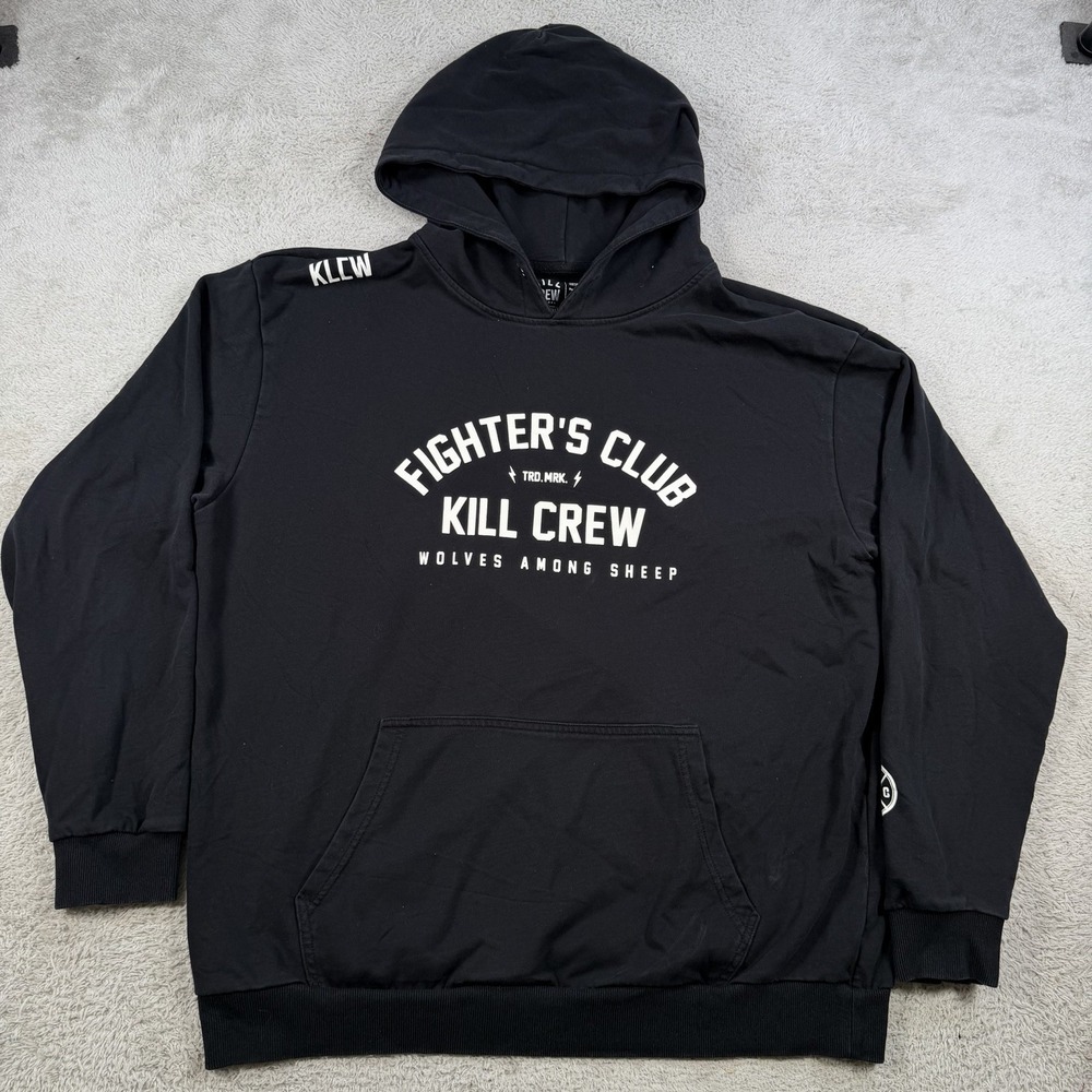 Kill Crew Hoodie Mens 2XL Black Fighters Club Gym Porrada Series Wolf Pullover